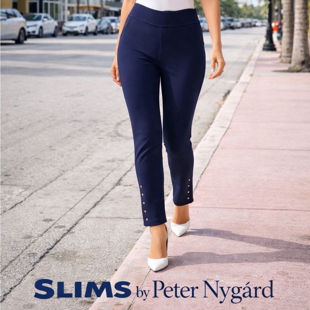 🌸Slims by Peter Nygard Navy Slim Ankle Pants size 10-12